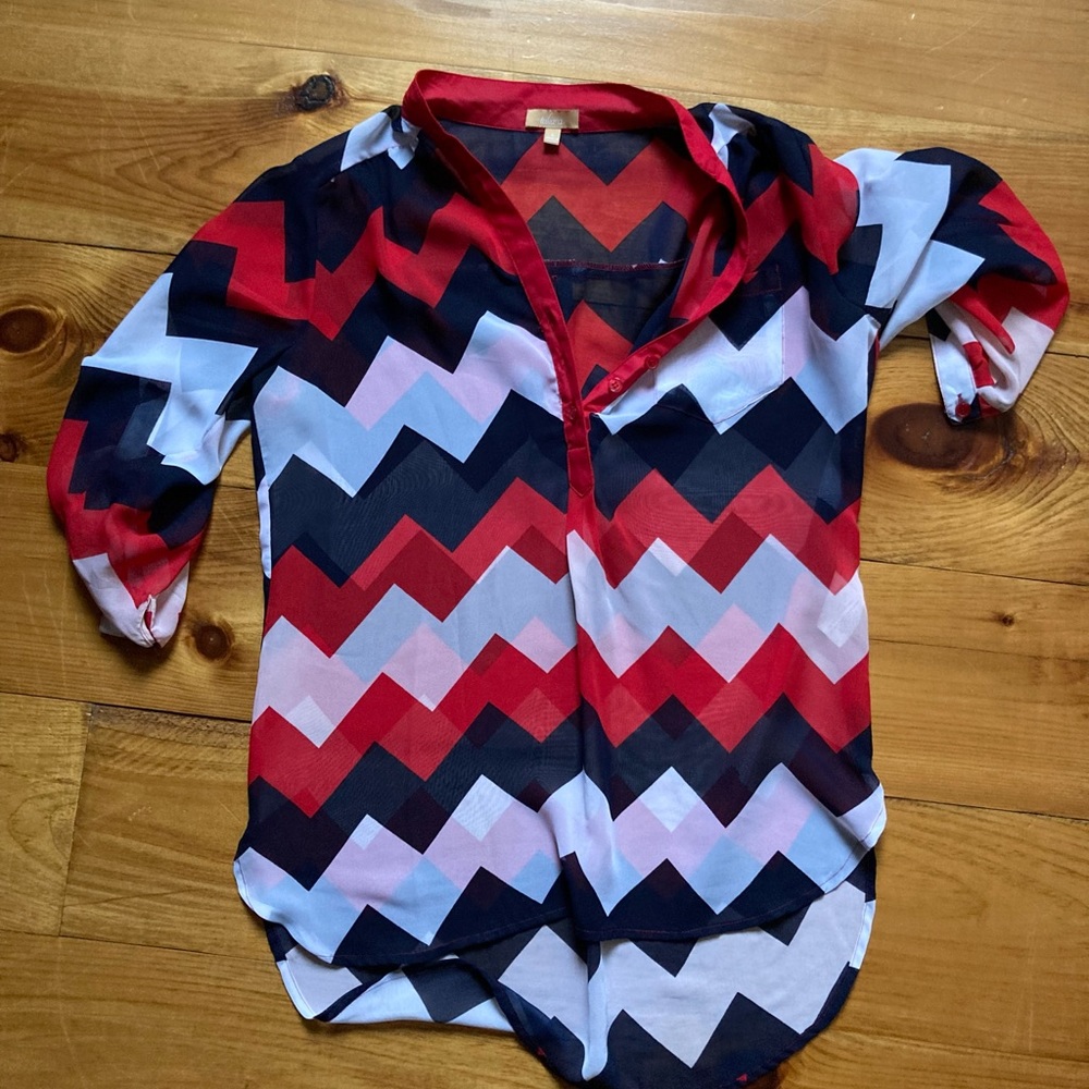 Patriotic Chevron Blouse
